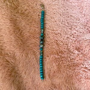Blue vintage look beaded bracelet hand made